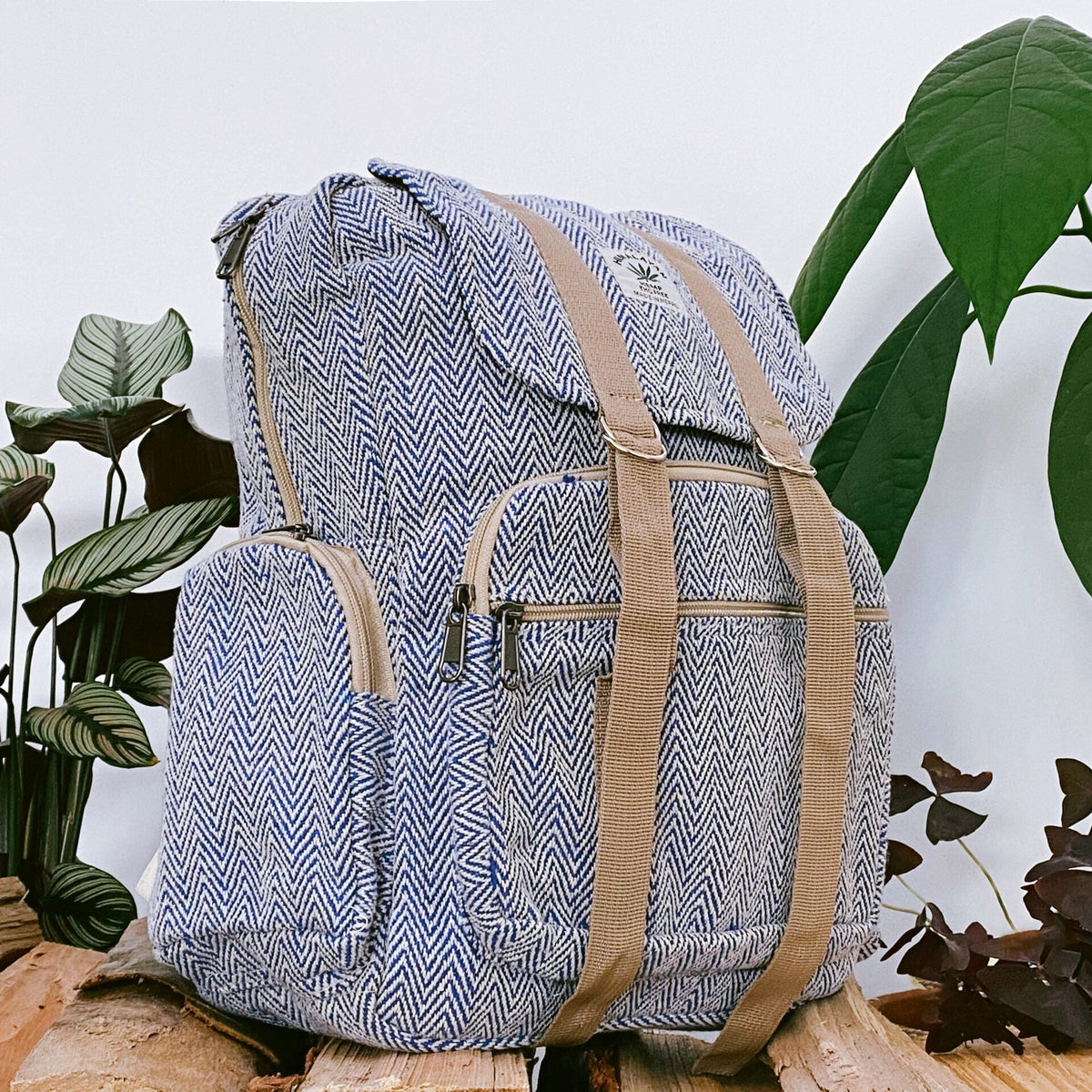 Hanf Rucksack Blau
